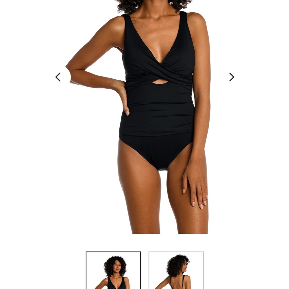 La Blanca Classic Black Twist Front One Piece